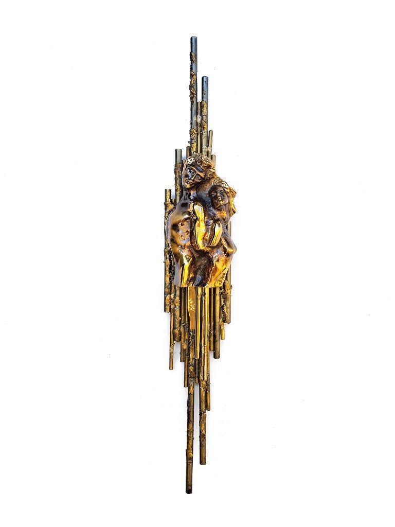 wandsculptuur Richard Richese, Verzenden, Goud, Gesigneerd, Object