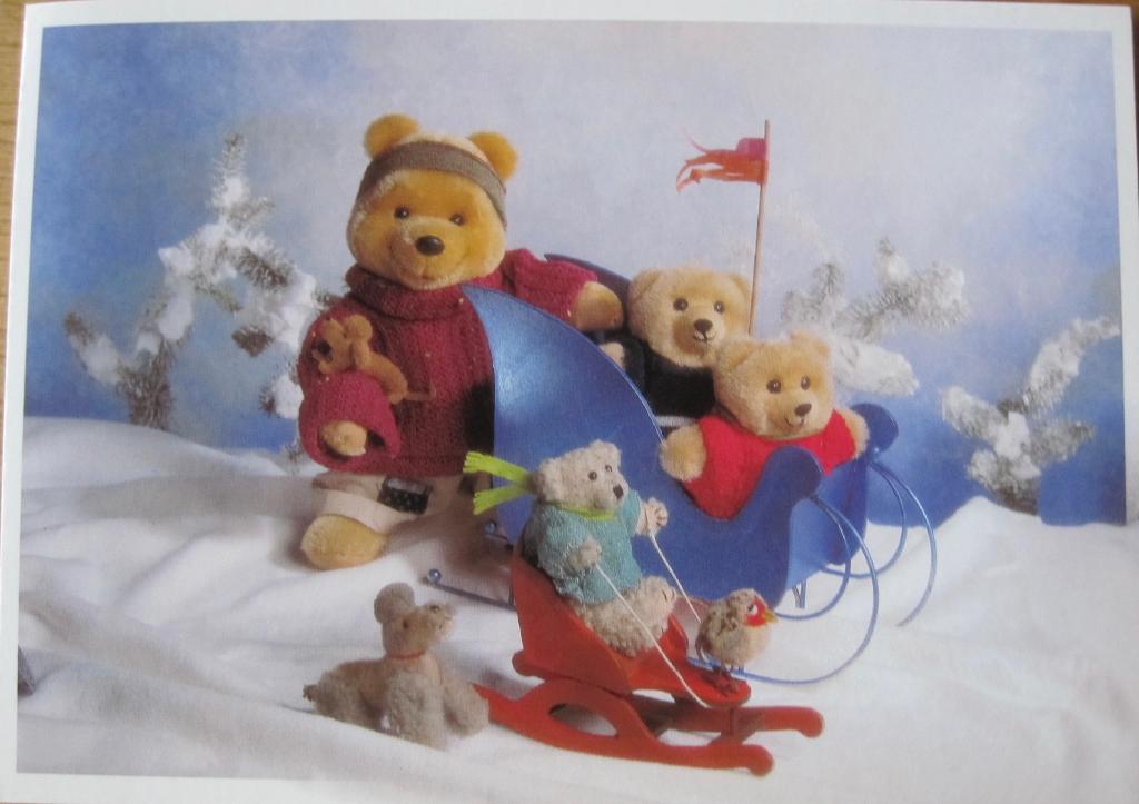 Teddyberen in de sneeuw - nieuwe ansichtkaart, Verzamelen, Verzenden, 1980 tot heden, Ongelopen, Overige thema's