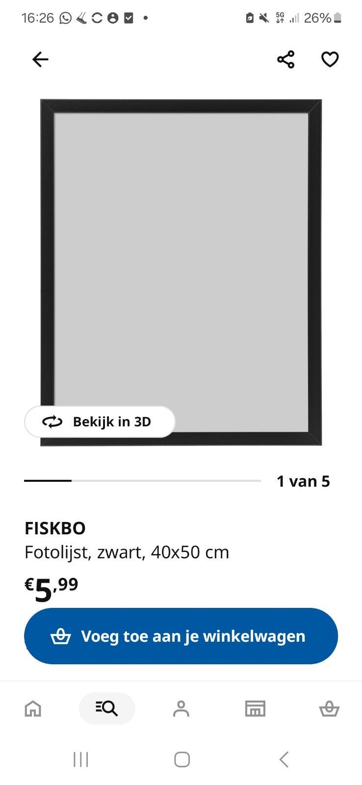 2 nieuwe IKEA FISKBO fotolijsten 40x50 cm (wit en zwart), Ophalen, Nieuw