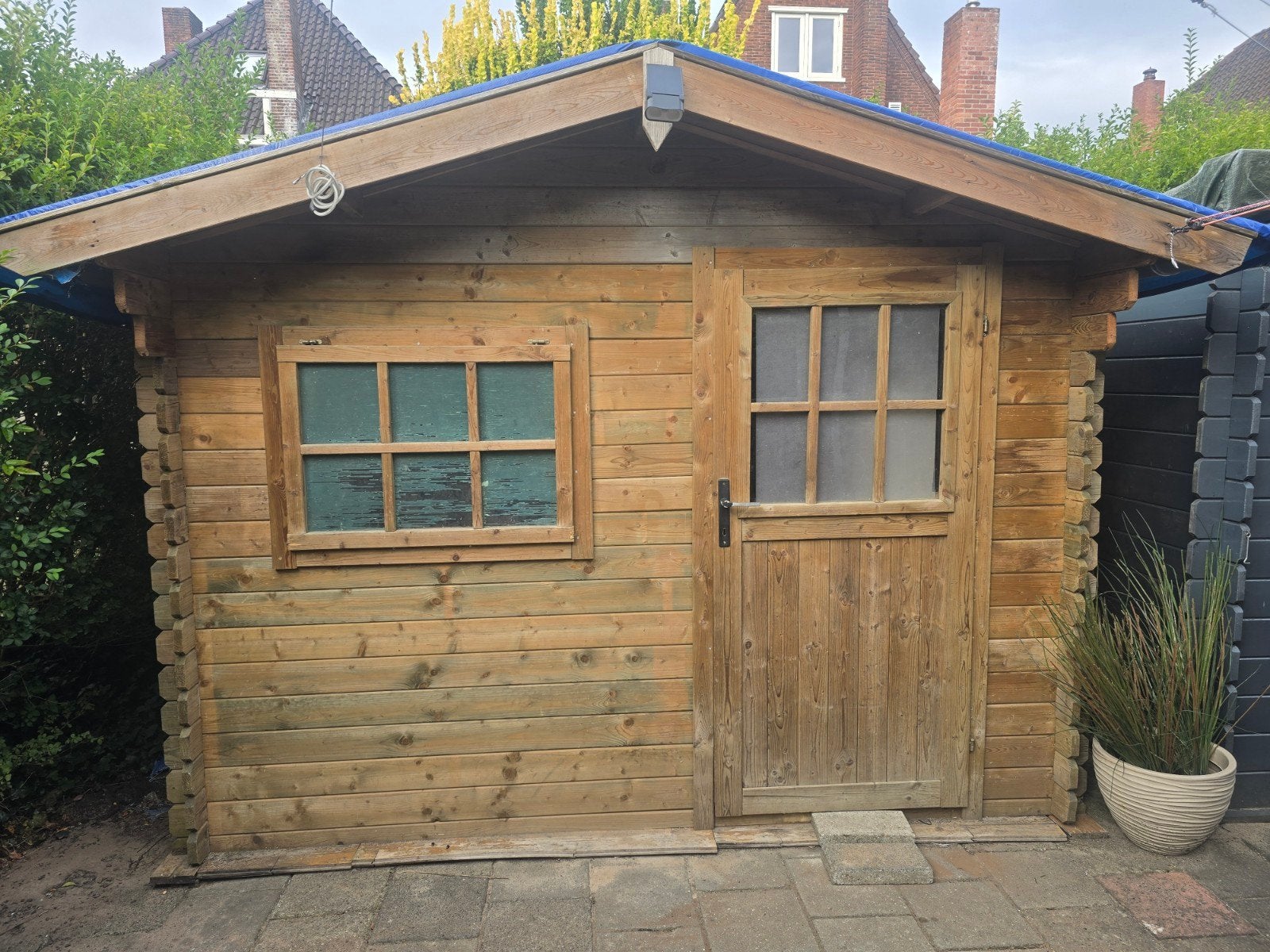 Blokhut - Tuinhuis - Berging - Schuurtje - 2x3 meter, Ophalen, 250 tot 500 cm, Blokhut, 1 raam