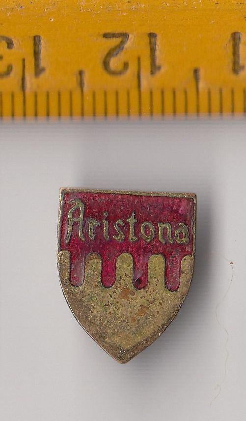 Aristona Radio logo embleem schildje emaille, Ophalen of Verzenden
