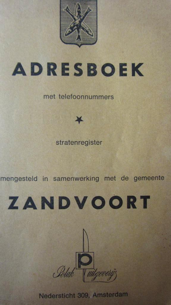 Zandvoort - adresboek met telefoonnummers + stratenboek, Ophalen of Verzenden