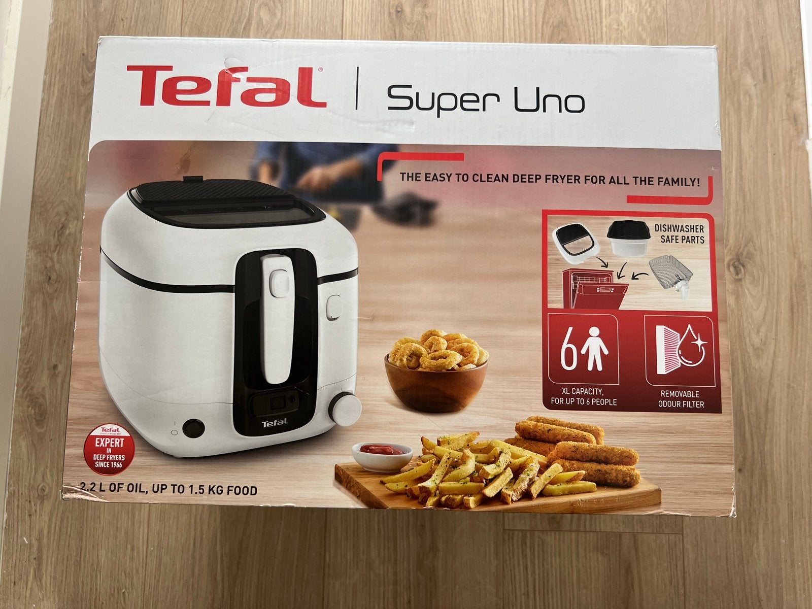 Tefal Super Uno Friteuse - Nieuw in doos, 2 tot 3 liter, Ophalen, Nieuw, Uitneembare binnenpan