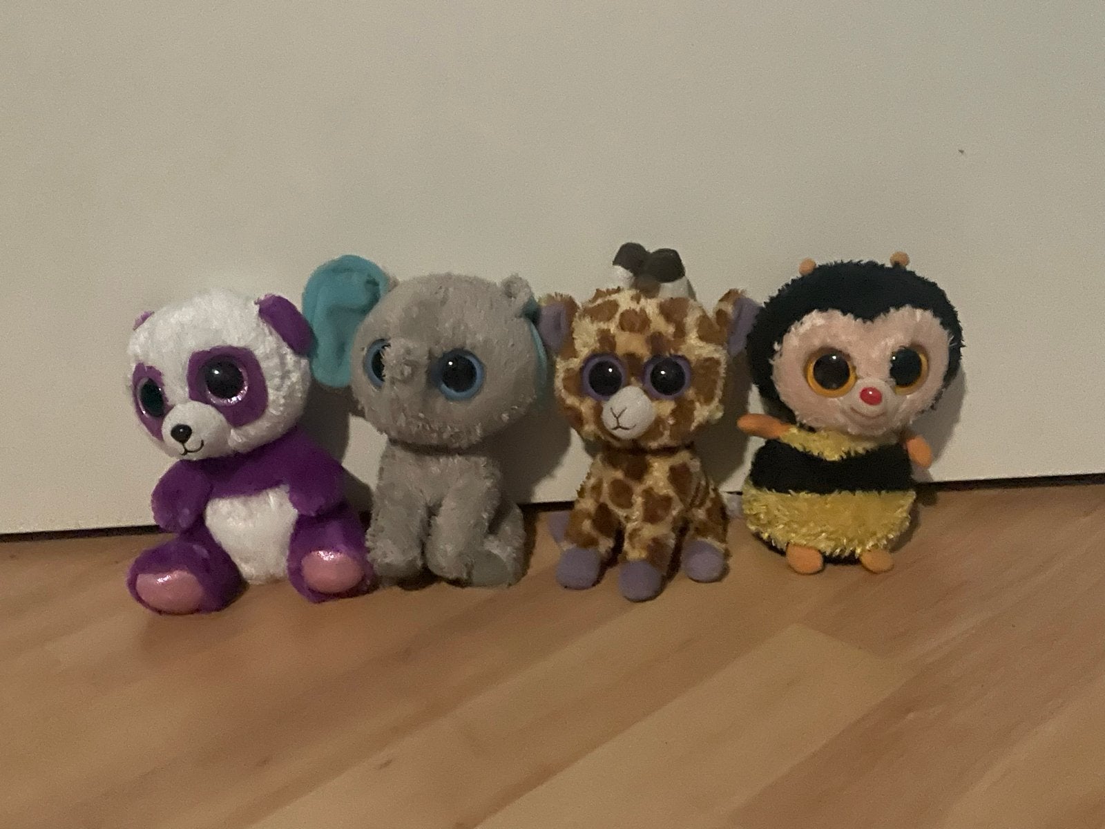 Leuke Ty Beanie Boo knuffels - Panda, Olifant, Giraf, Bij, Overige typen, Zo goed als nieuw, Klein (minder dan 20 cm), Ty