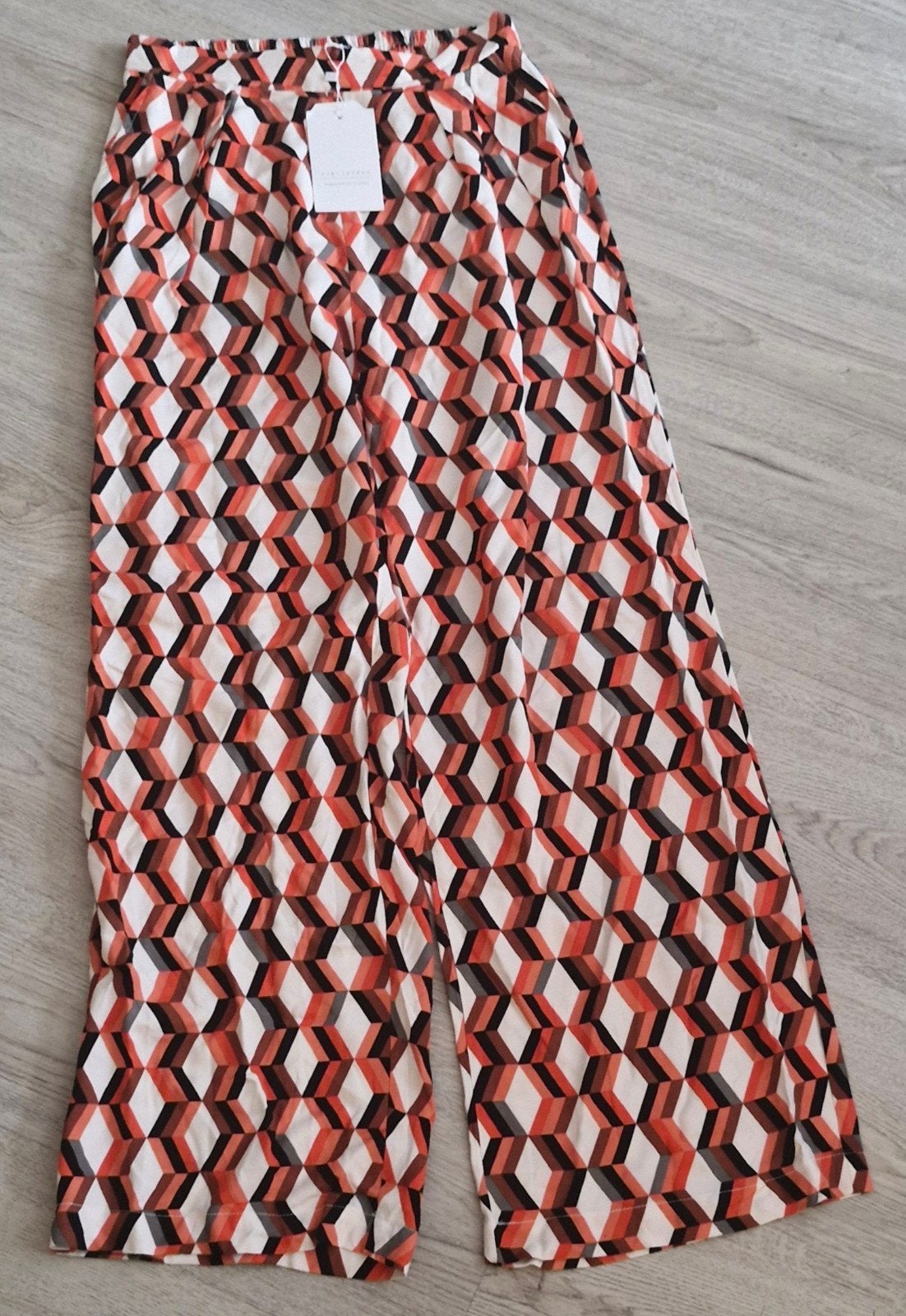 Nieuwe wijde broek met geometrisch patroon, Overige kleuren, Nieuw, Ophalen of Verzenden, Maat 36 (S)