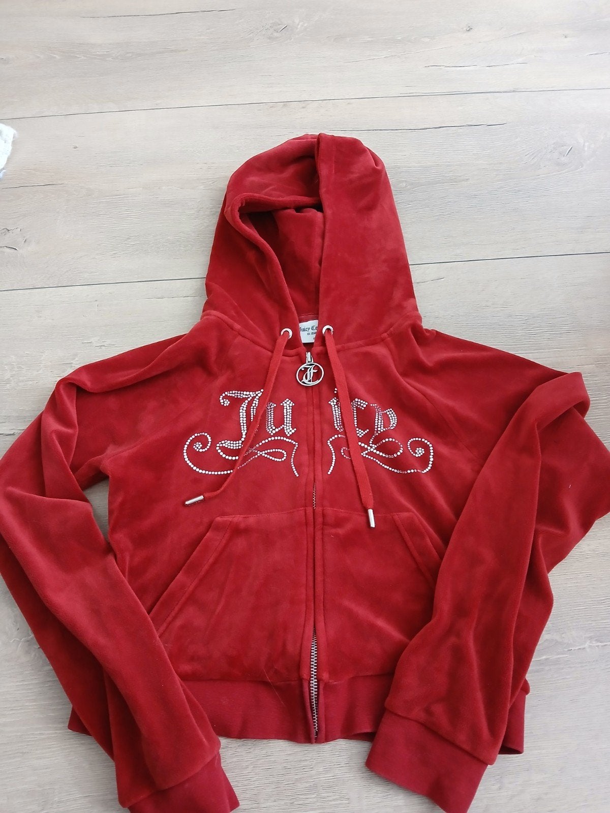 Juicy Couture fluwelen hoodie met strass - Maat S, Ophalen of Verzenden, Zo goed als nieuw, Maat 36 (S), Juicy Couture
