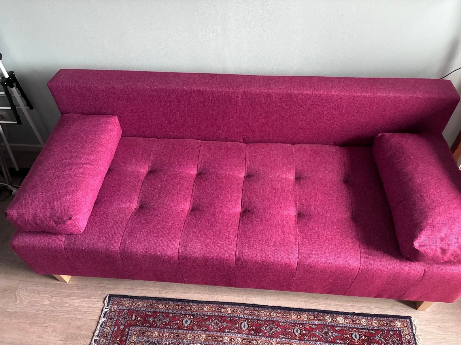 Rode slaapbank 390 euro, Huis en Inrichting, Ophalen, Zo goed als nieuw, Tweepersoons, 140 cm