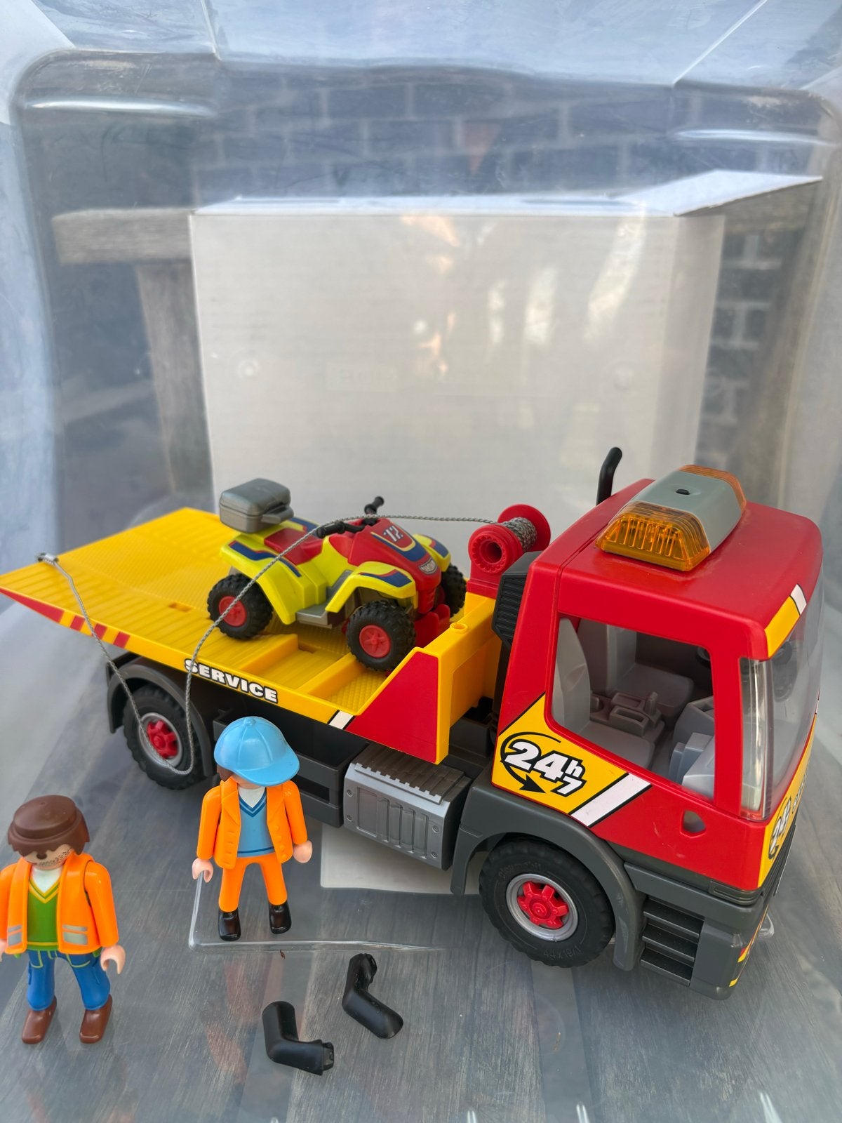 Playmobil sleepwagen met quad en figuren, Ophalen of Verzenden, Gebruikt, Jongen of Meisje