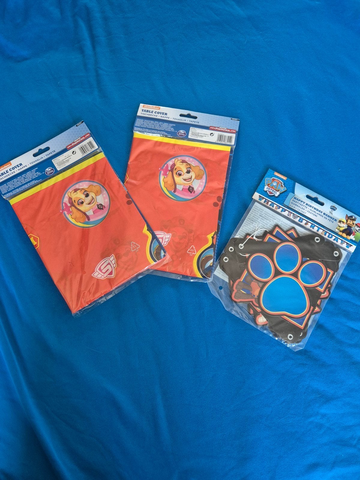 Paw Patrol Feestpakket: Tafelkleden & Happy Birthday Banner, Ophalen of Verzenden, Nieuw, Versiering, Verjaardag