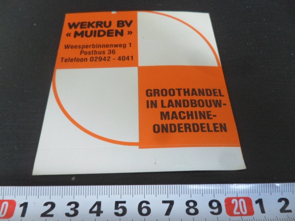 sticker WEKRU BV  MUIDEN Groothandel i Landbouw machine, Ophalen of Verzenden, Zo goed als nieuw