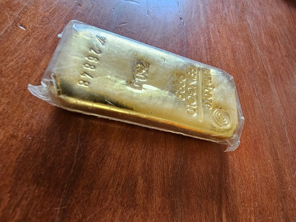 Umicore 250 gram .999 fijn goud, Postzegels en Munten, Edelmetalen en Baren, Ophalen, Goud