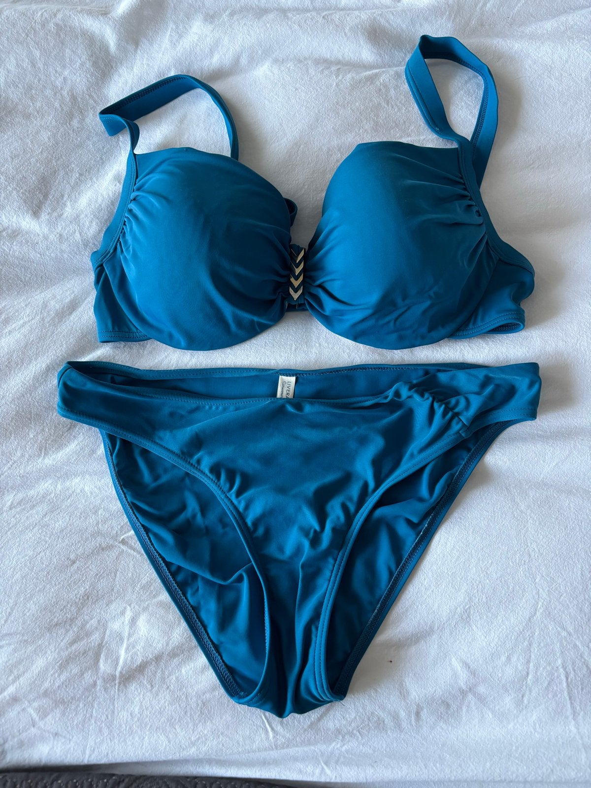 Livera bikini blauw - top 40 D/E, broekje S/36, Kleding | Dames, Ophalen of Verzenden, Zo goed als nieuw, Blauw, Bikini