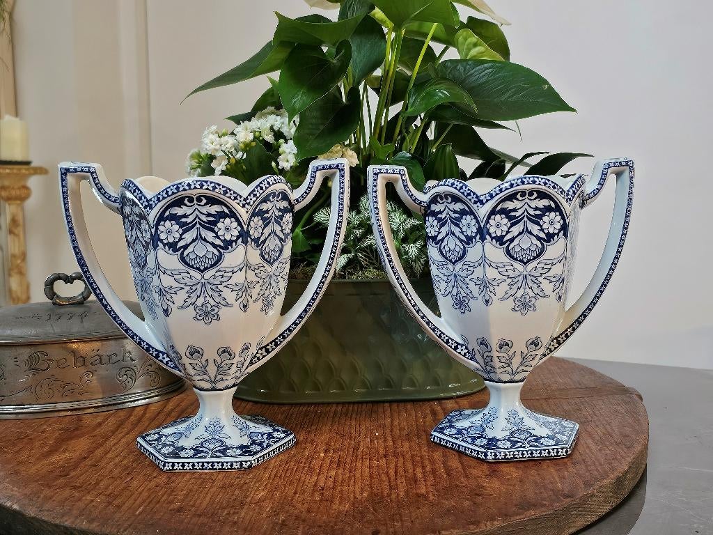 2 antieke VAZEN urnen bokalen van PETRUS REGOUT, ARRAS, 1920, Ophalen of Verzenden