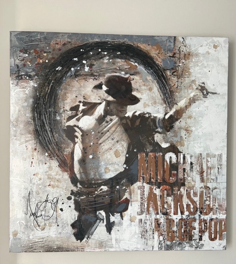 Michael Jackson schilderij 80x80cm met certificaat, Ophalen