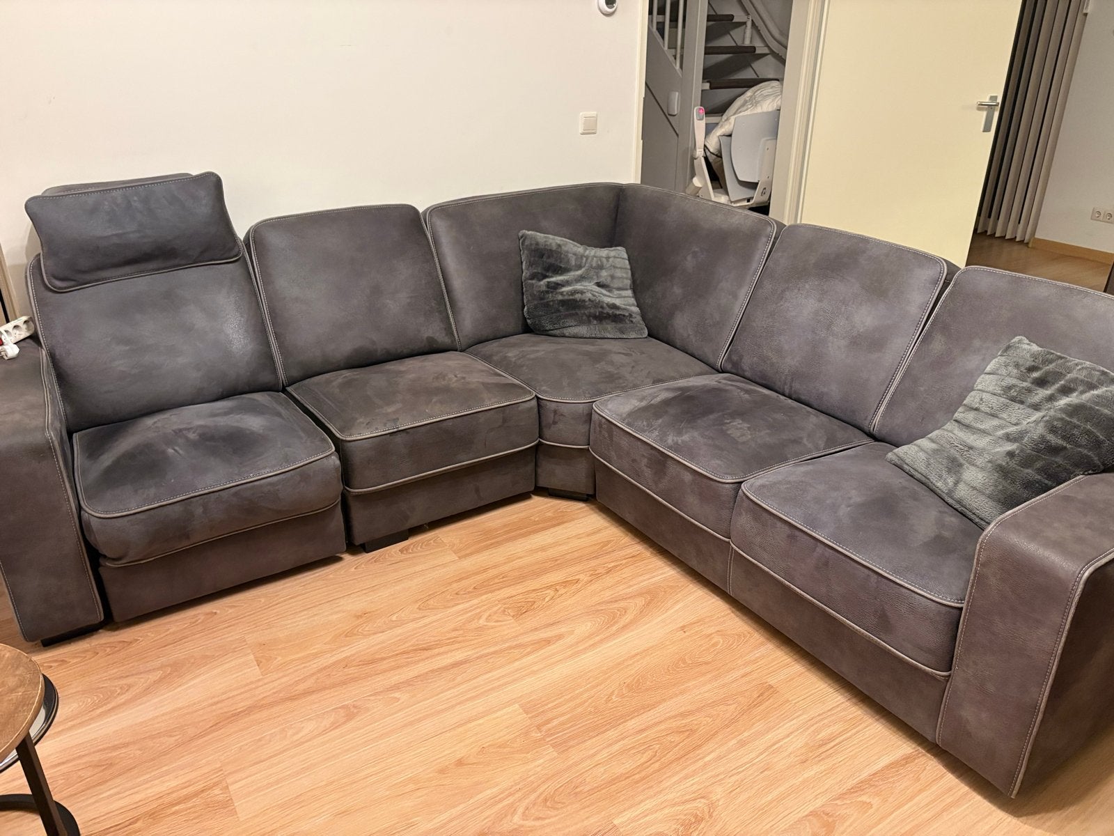 Complete Woonkamerset: Hoekbank, Dressoir, Eetkamerstoelen, Ophalen, Gebruikt, Hout