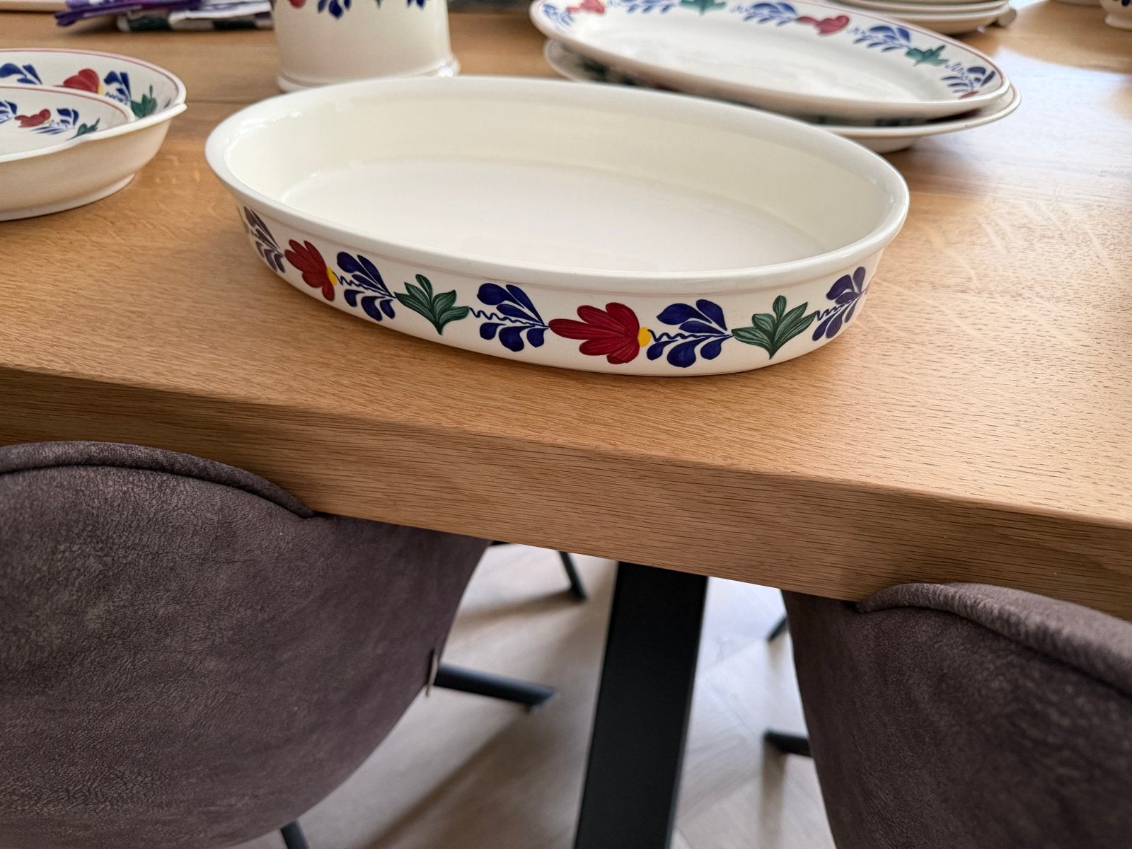 Ovenschaal Royal Boch Parafour, handbeschilderd, Ophalen, Zo goed als nieuw, Royal Boch, Porselein