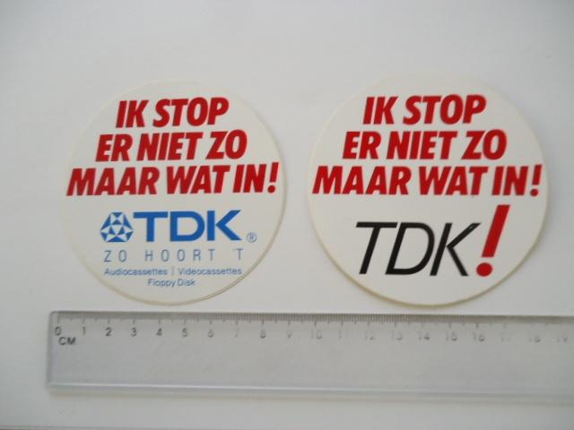 sticker oud TDK Cassette Ajax voetbal vintage video retro, Verzenden, Zo goed als nieuw, Bedrijf of Vereniging