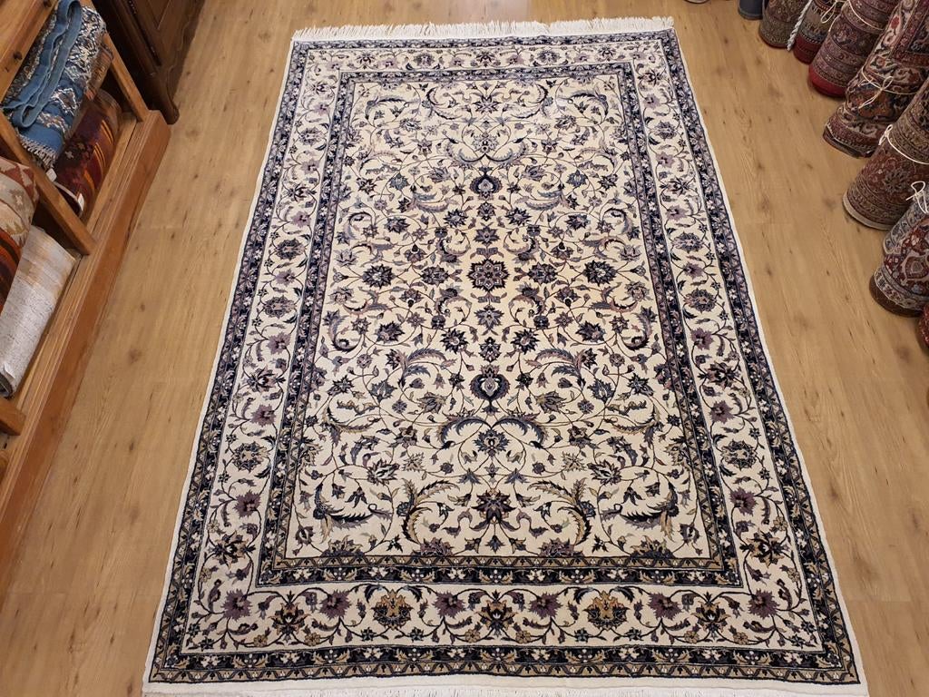 Vintage handgeknoopt oosters tapijt nain 305x187