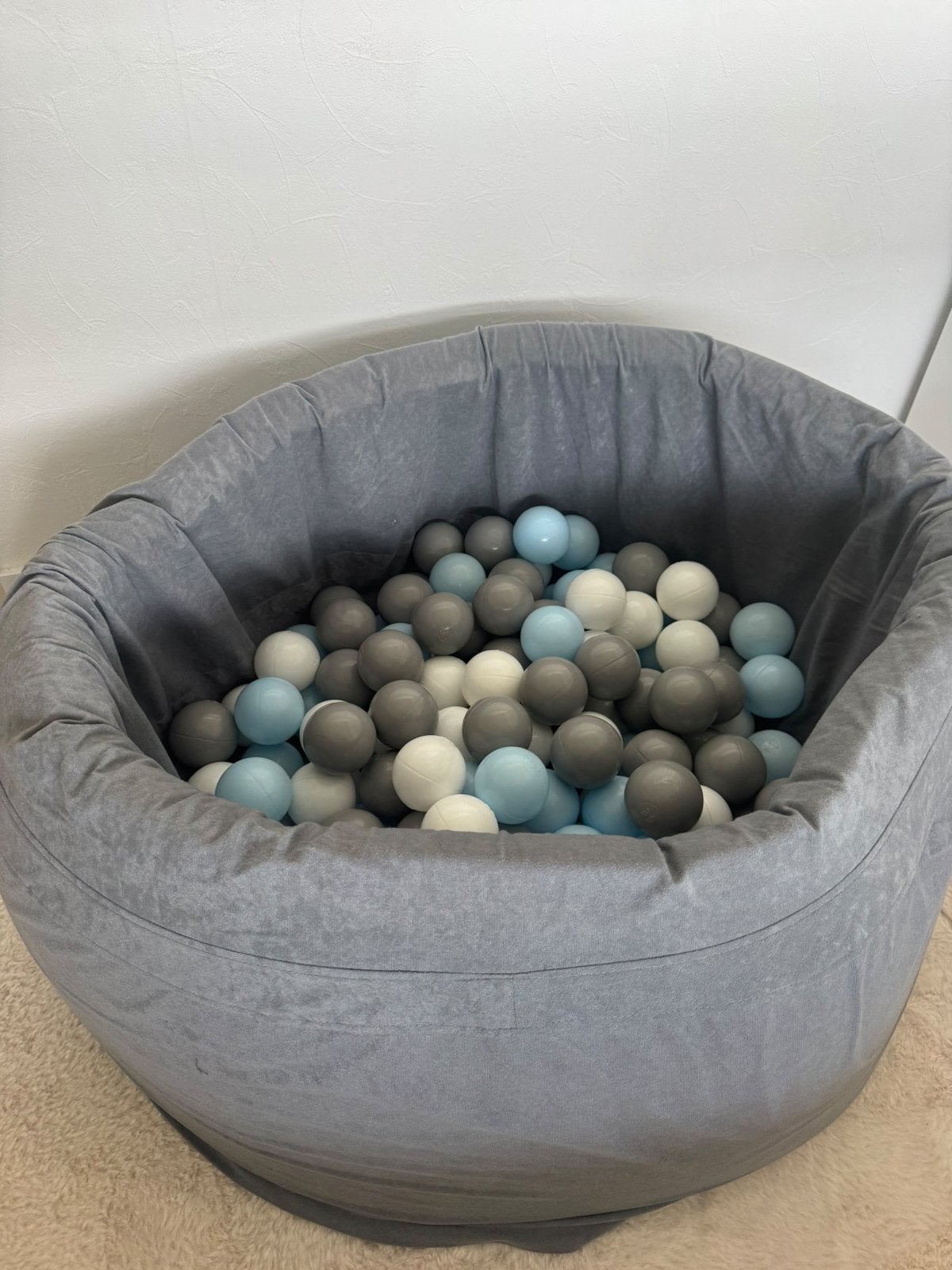 Ballenbak met ballen - grijs/blauw/wit, Ophalen, Gebruikt, Overige typen