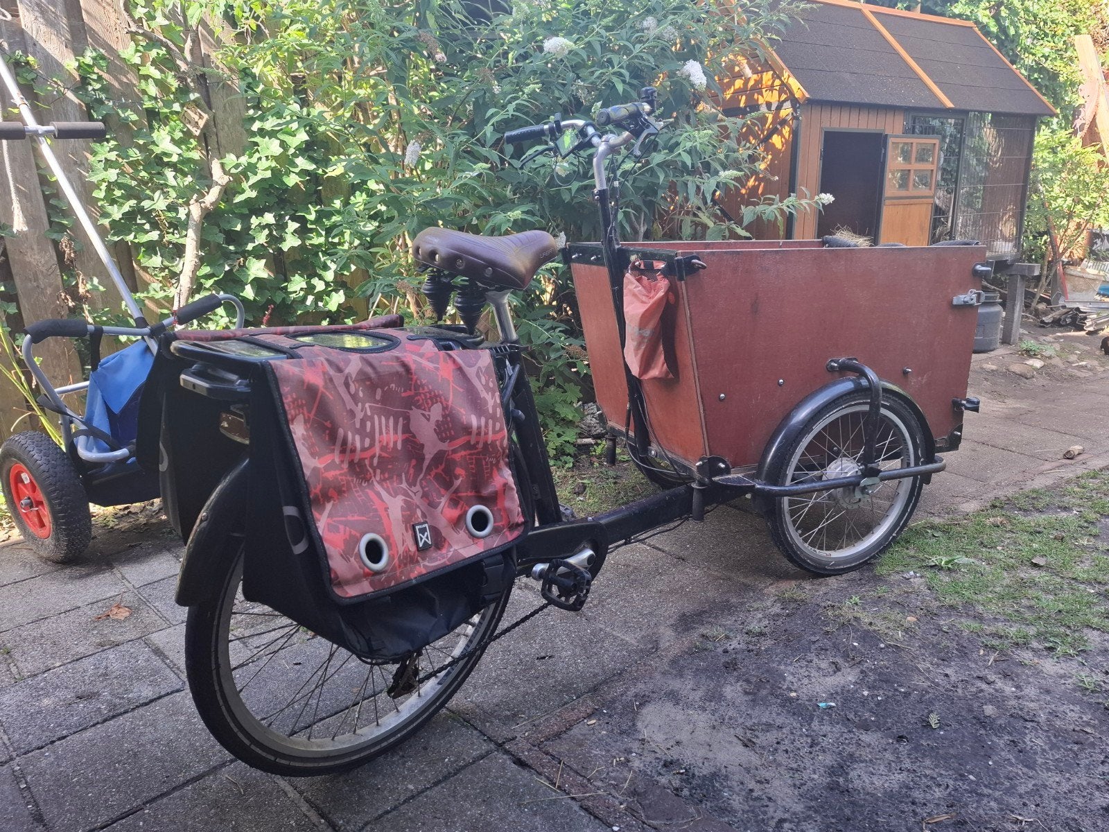 Babboe bakfiets, Gebruikt, Huif, 2 kinderen, Schijfrem