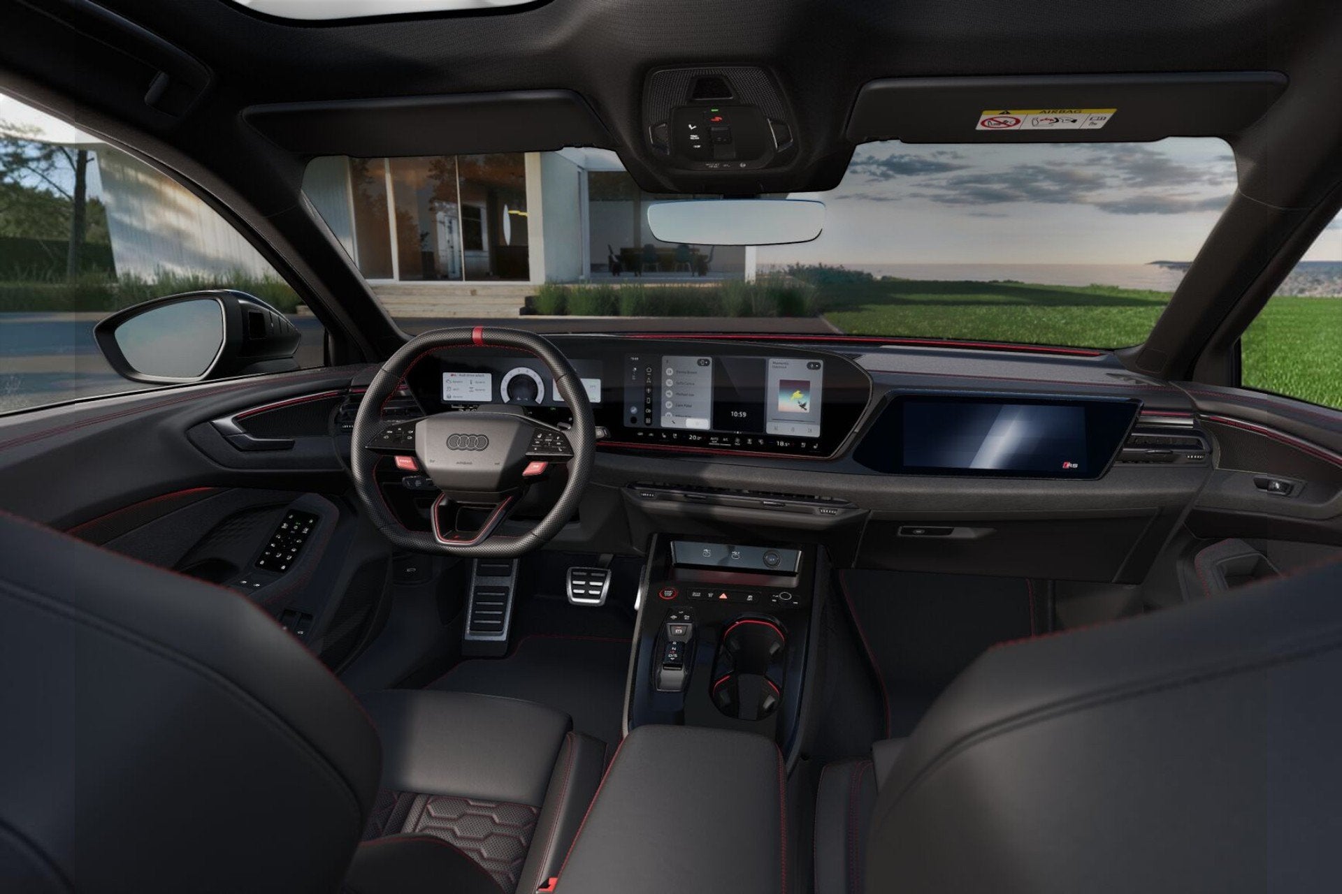 Audi RS5 Avant e-hybrid 470kW/640pk Aut8 Quattro Tech Pro KE, Auto's, Automaat, Gebruikt, RS5, Zwart