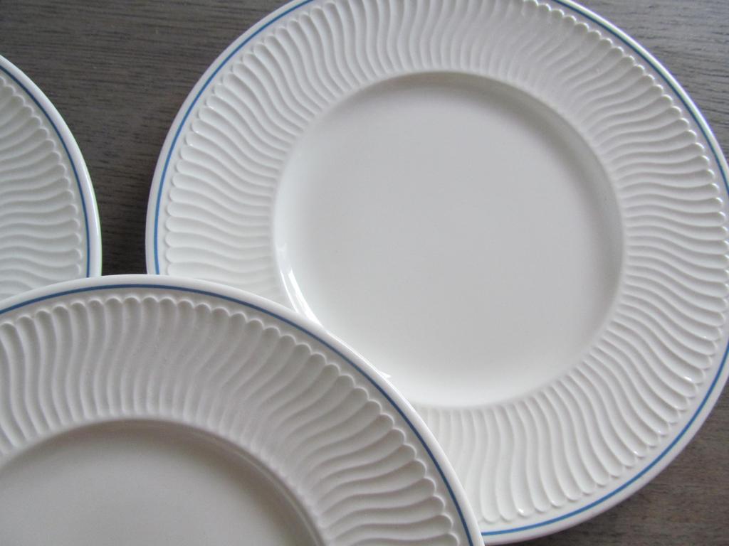 5 Villeroy & Boch Filet Blue Gebaks Borden, Keramiek, Ophalen of Verzenden, Zo goed als nieuw, Bord(en)