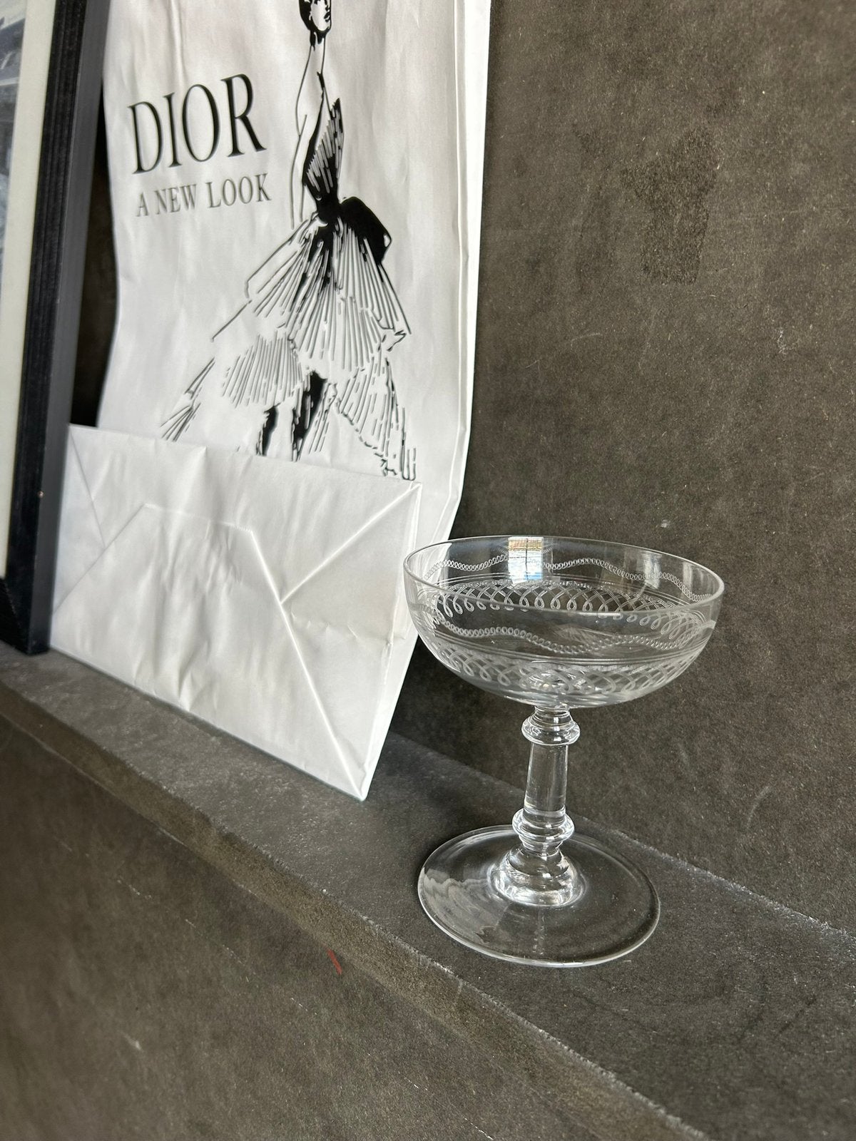 Portieux antieke champagnecoupe, Verzamelen, Glas en Borrelglaasjes, Ophalen of Verzenden, Gebruikt, Overige typen