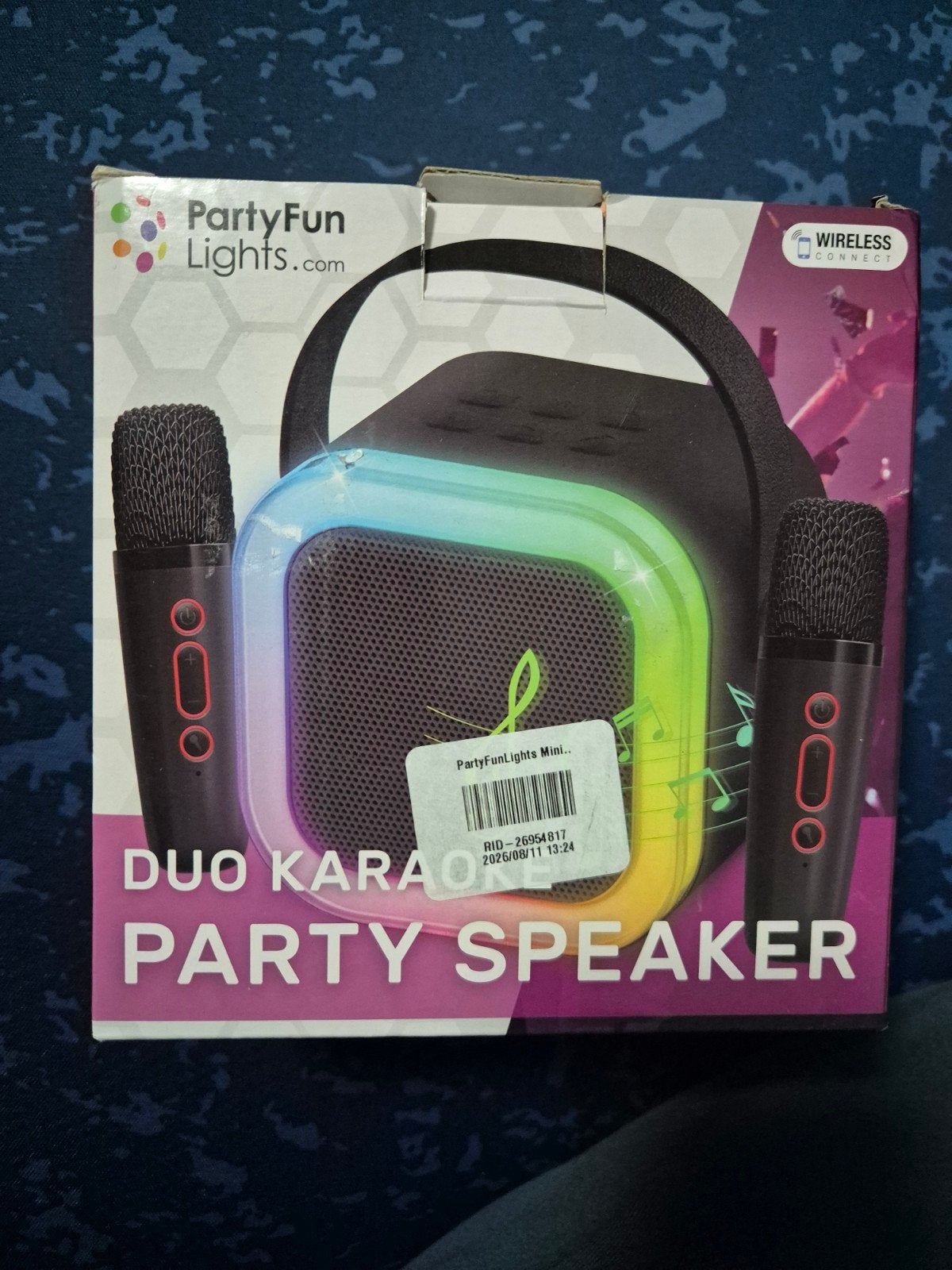 PartyFun Lights Duo Karaoke Party Speaker met 2 Microfoons, Ophalen of Verzenden