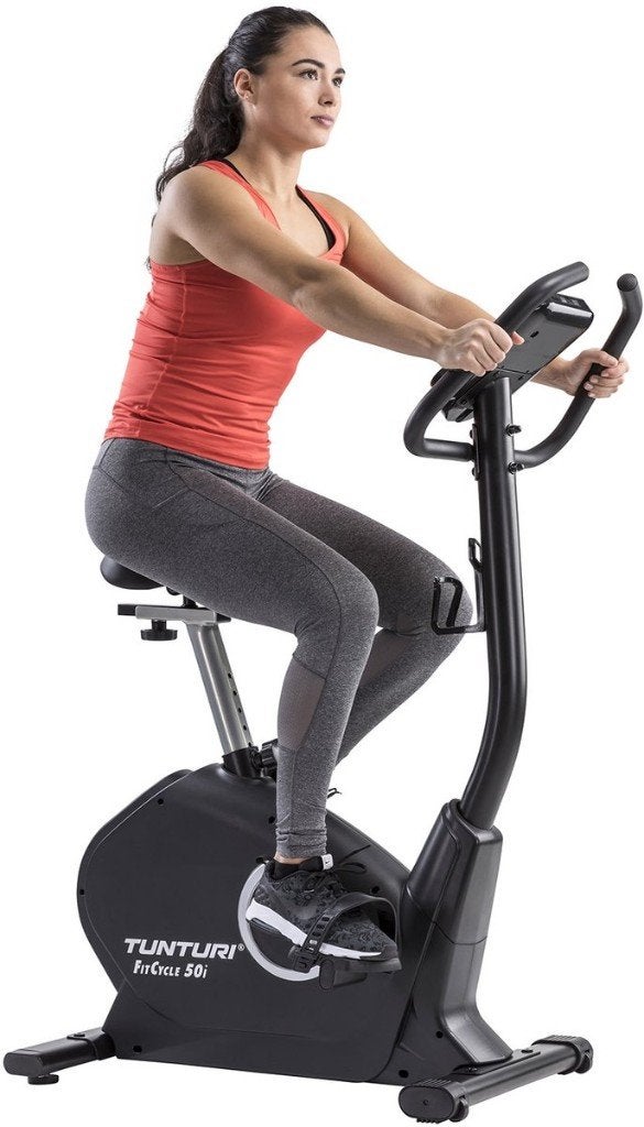 Tunturi FitCycle 50i Hometrainer ZGAN | Bluetooth en adapter, Ophalen, Zo goed als nieuw, Metaal, Benen