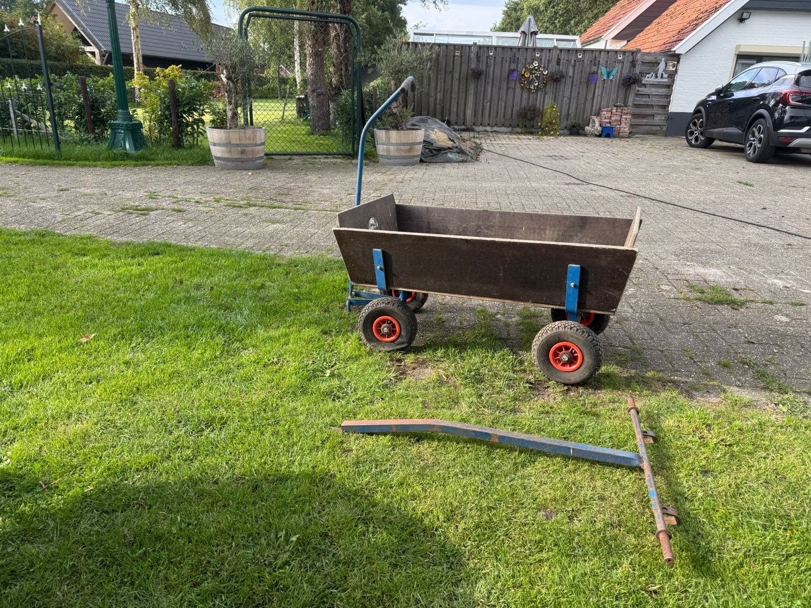 Berg bolderkar met stang, Ophalen, Gebruikt