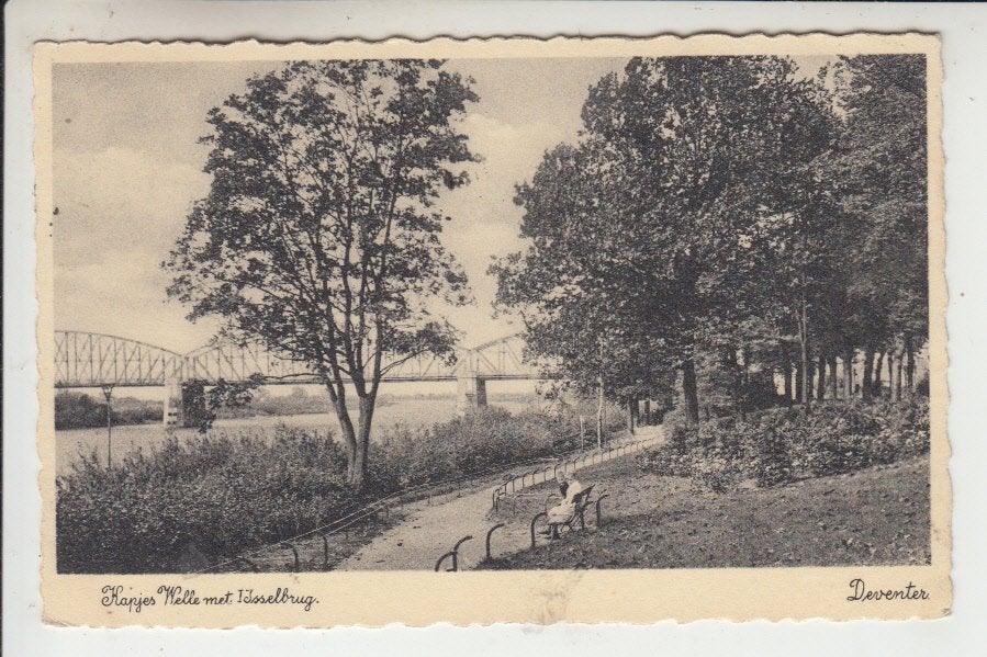 Deventer, Kapjes Welle met IJsselbrug, Ophalen of Verzenden, 1920 tot 1940, Gelopen, Overijssel