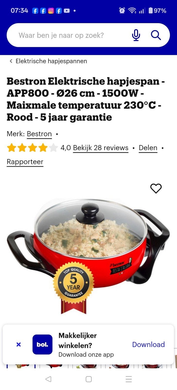 bestrooi app 500, Huis en Inrichting, Keuken | Potten en Pannen, Ophalen, Nieuw, Rvs