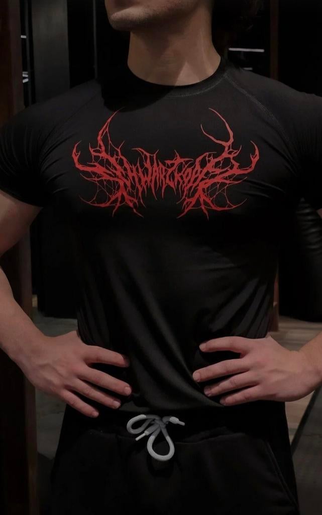 Zwart Compression Gym Shirt (m), Fitness, Onbekend, Maat 48/50 (M), Zwart