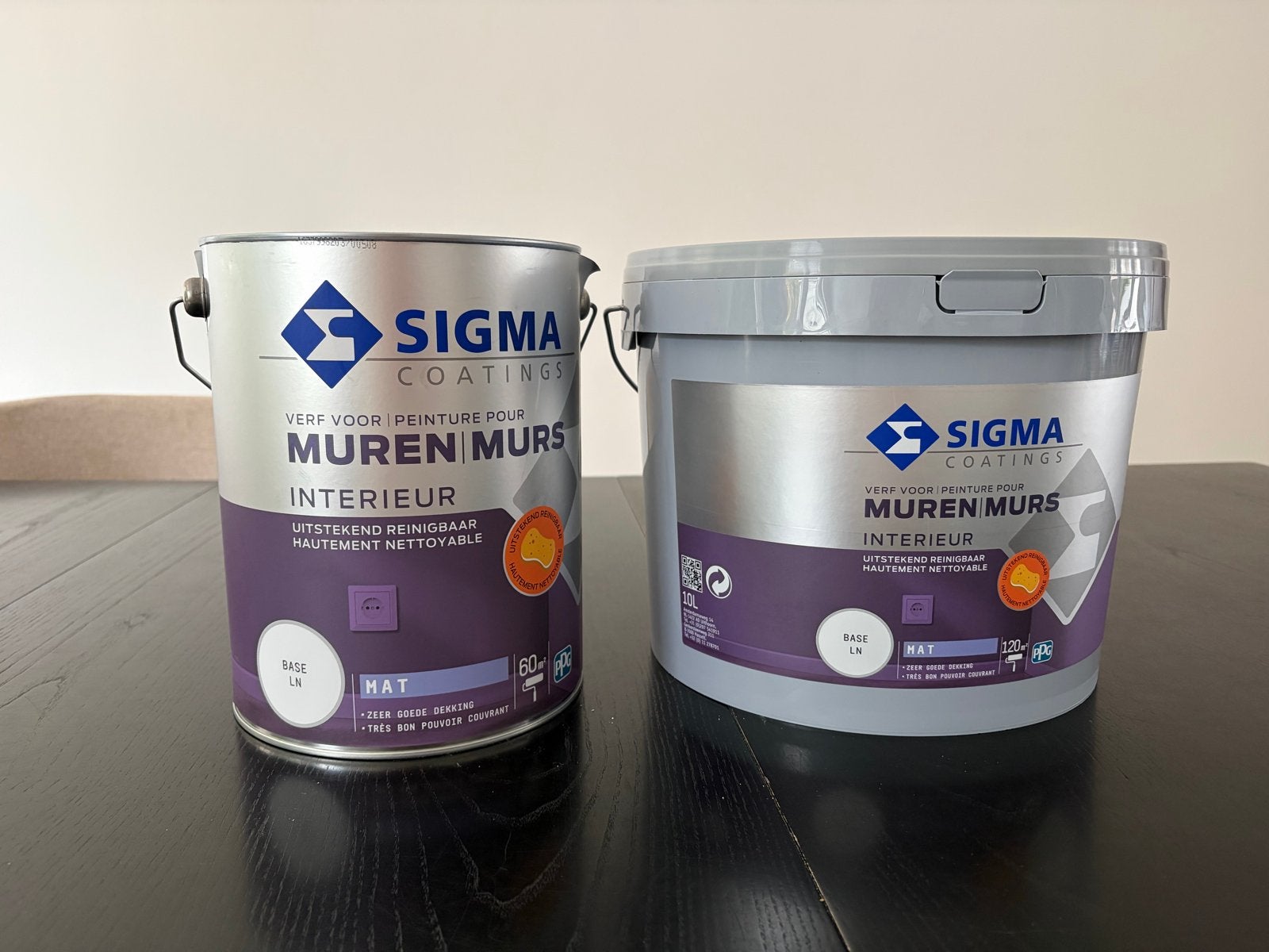 Sigma Muurverf Reinigbaar Mat Wit Base - 25L - RAL9010, Ophalen, Wit, Nieuw, Verf