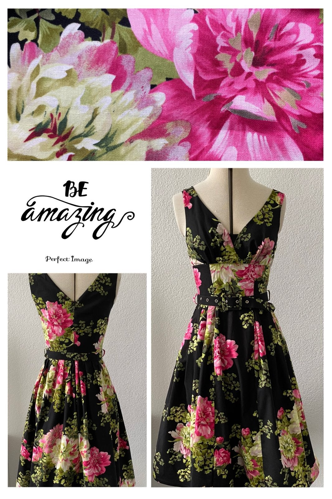 LIMB retro 50s floral tea dress-S🌸🌺🌸NIEUW, Ophalen of Verzenden, Zo goed als nieuw, Overige kleuren, Onder de knie