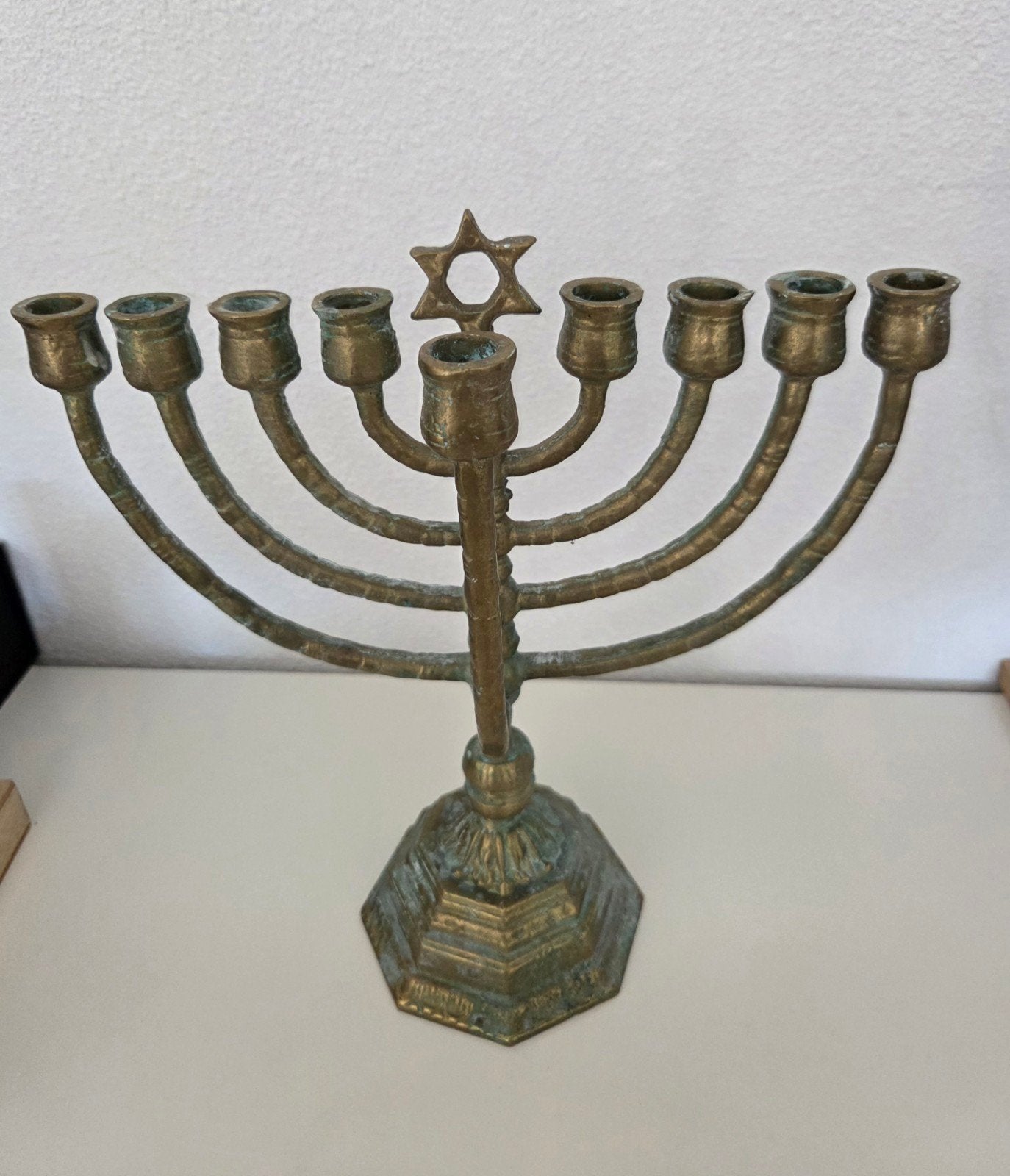 Antieke Bronzen Chanoeka - Joodse Kandelaar, Ophalen of Verzenden, Koper of Brons