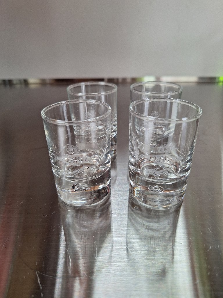 BOOMSMA shot glaasjes, handtekening, 4 stuks, Ophalen of Verzenden, Zo goed als nieuw, Borrel- of Shotglas