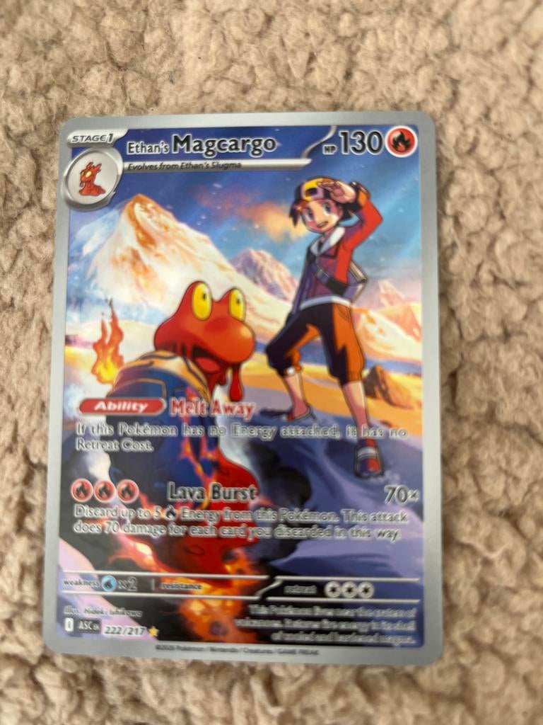 Ethan's Magcargo 222/217 - Pokémon Kaart, Ophalen of Verzenden, Zo goed als nieuw, Losse kaart