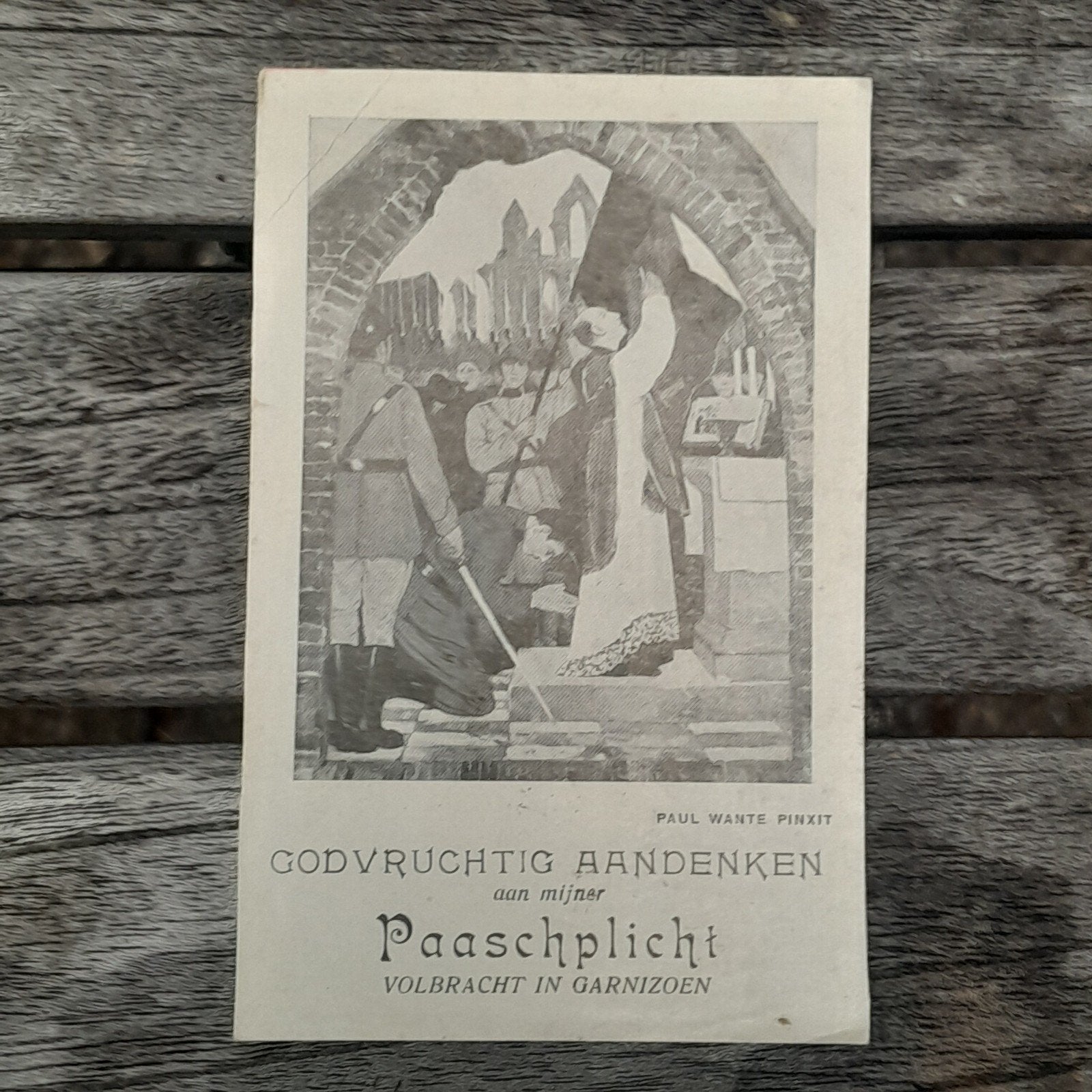 Gebedsprent Garnizoen kazerne, Verzamelen, Militaria | Tweede Wereldoorlog, Ophalen of Verzenden, Nederland, Embleem of Badge