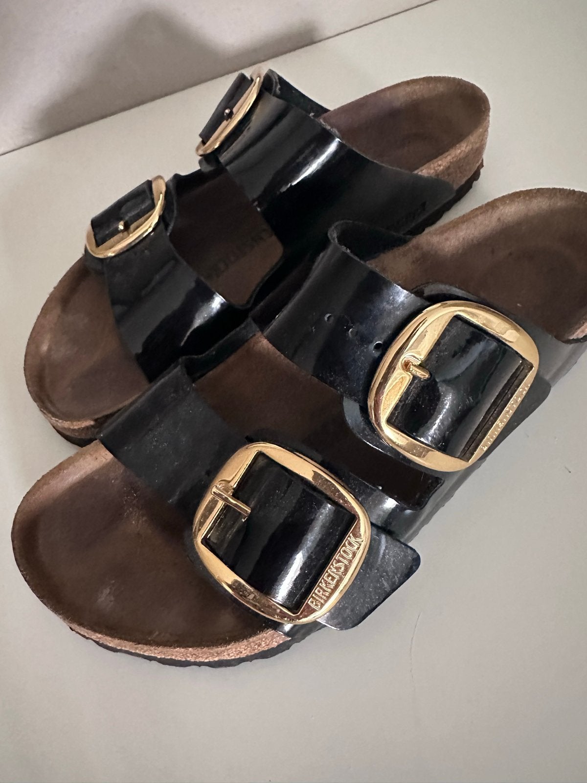 Birkenstock Arizona sandalen zwart lak maat 42, Ophalen of Verzenden, Gedragen, Zwart, Sandalen of Muiltjes