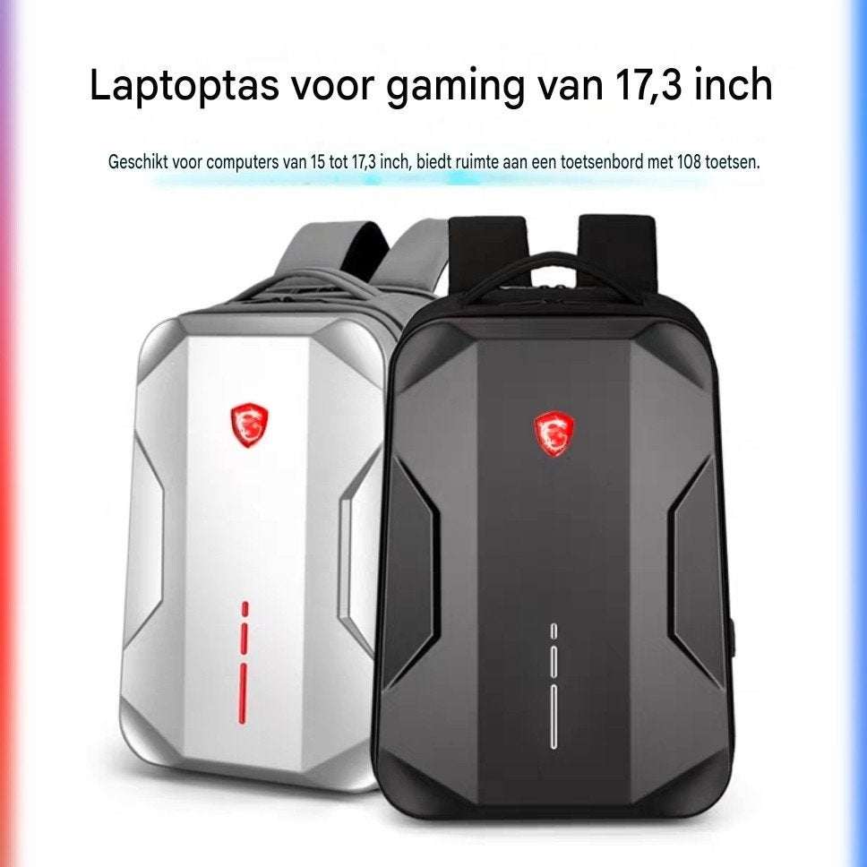 Nieuwe MSI Laptop Rugzak - Zwart/Grijs - Harde Buitenkant, Ophalen of Verzenden, Nieuw, Overige merken
