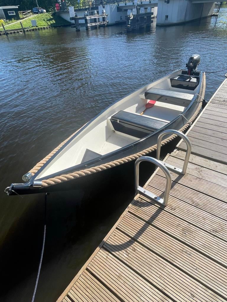 Polyester Sloep 5.2m met Yamaha 4pk Buitenboordmotor, Watersport en Boten, Sloepen, Ophalen, Gebruikt, Buitenboordmotor, Polyester