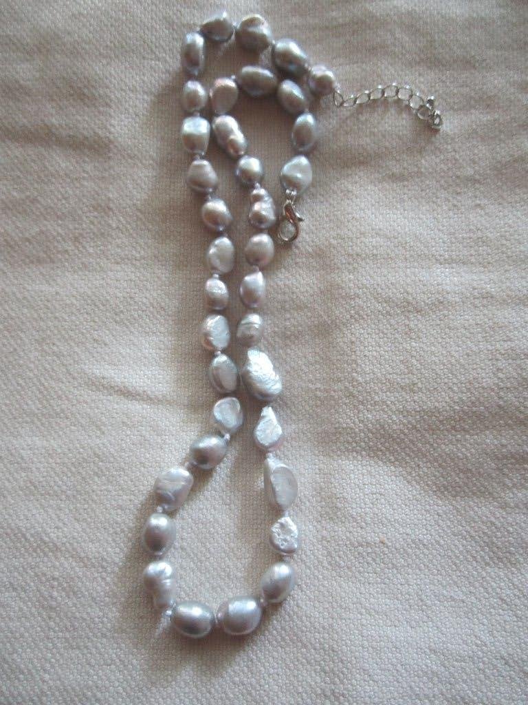 37.  Echte parels, zoetwaterparels,  45 cm, Sieraden, Tassen en Uiterlijk, Kettingen, Ophalen, Nieuw, Grijs, Overige materialen