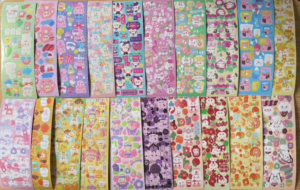 Kawaii dieren, poppetje stickers, Hobby en Vrije tijd, Verzenden, Nieuw, Meerdere stickers