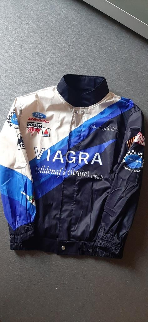 Viagra Racing Jacket - Maat S bomberjasje, Ophalen of Verzenden, Zo goed als nieuw, Maat 36 (S), Blauw