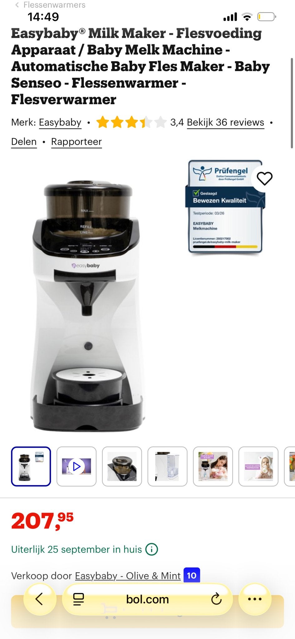 Easybaby Milk Maker - Automatische Flessenwarmer, Flessen- of potjesverwarmer, Nieuw, Easybaby, Ophalen