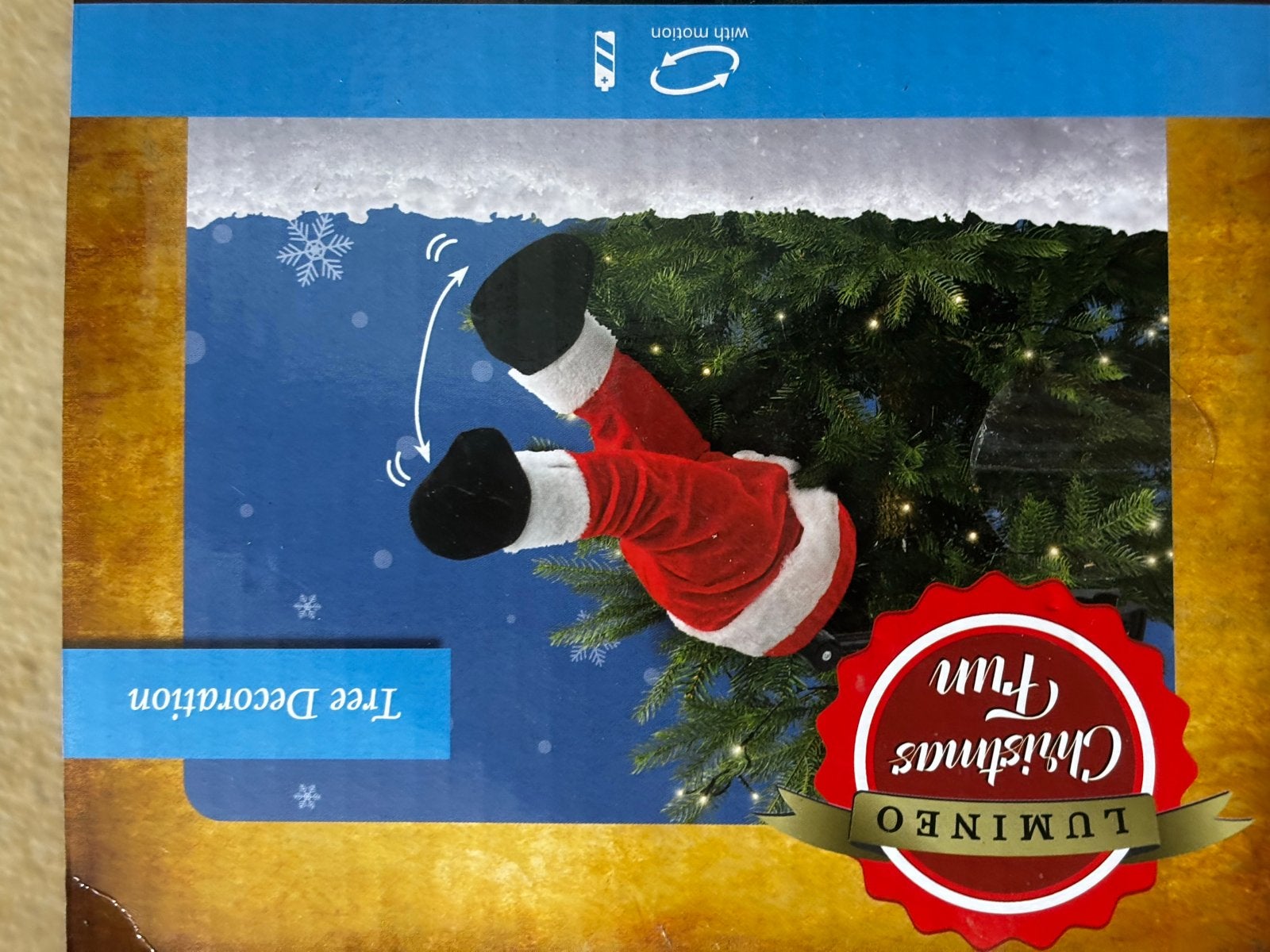 Kerstman benen voor in de boom, Diversen, Kerst, Ophalen of Verzenden, Zo goed als nieuw