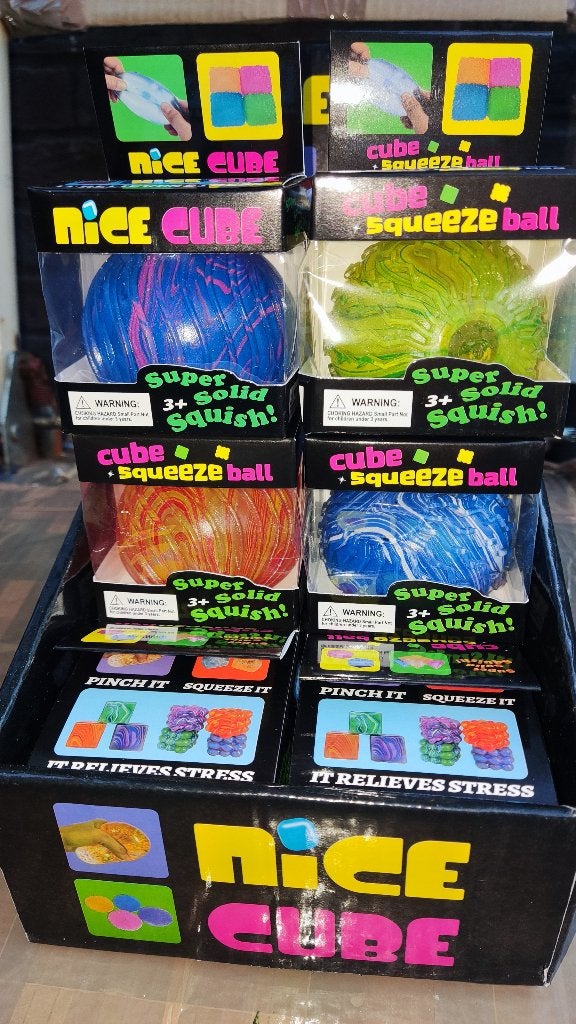 Nice Cube Squeeze Ball Squishy - 4 kleuren - FidgetToy, Ophalen of Verzenden, Nieuw