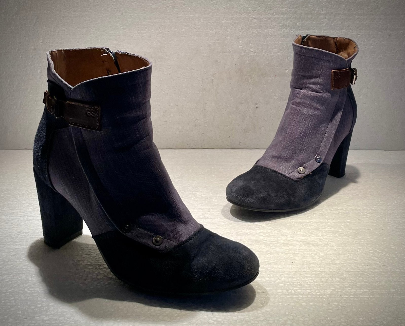 G Star Raw leer + denim design schoenen met hoge hakken 41, G Star, Ophalen of Verzenden, Lage of Enkellaarzen