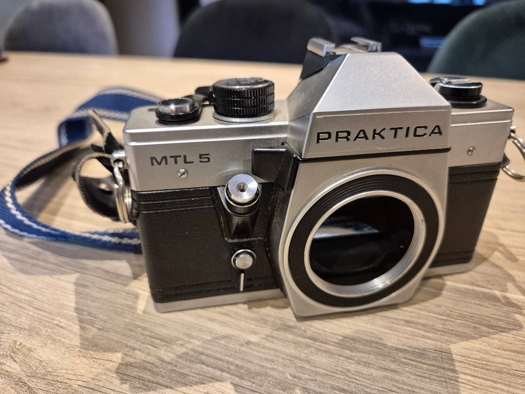 Praktica MTL 5 Spiegelreflexcamera met teleconverter, Audio, Tv en Foto, Fotocamera's Analoog, Ophalen of Verzenden, Gebruikt
